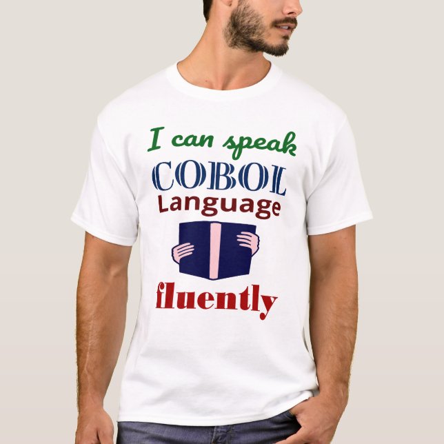 Camiseta Falar Língua Cobol Fluente (Frente)