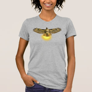 Camiseta Falcão-de-cauda-vermelha Voando com o Sol
