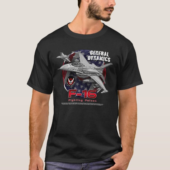 Camiseta Falcão de Luta da General Dynamics F-16 (Frente)