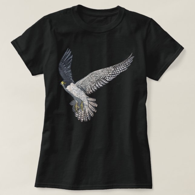 Camiseta Falcão Peregrino Voador de Aves (Frente do Design)