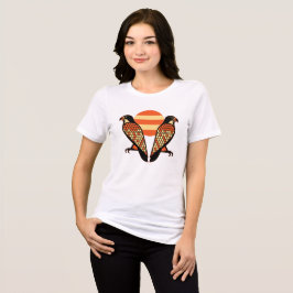 Camiseta Falcões Gêmeos Retro Vintage Pôr do Sol Pássaro