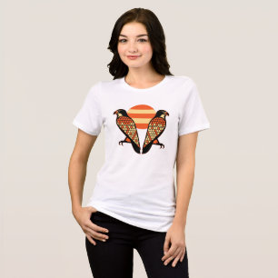 Camiseta Falcões Gêmeos Retro Vintage Pôr do Sol Pássaro