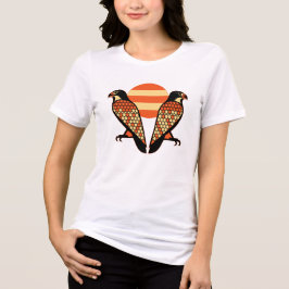 Camiseta Falcões Gêmeos Retro Vintage Pôr do Sol Pássaro