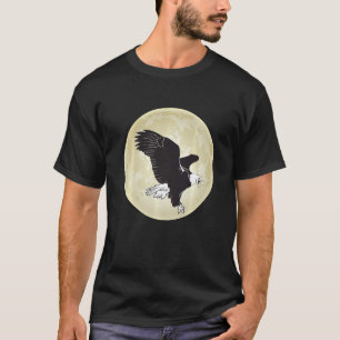 Camiseta Falconry Eagle Moon com Hawk e Falcão