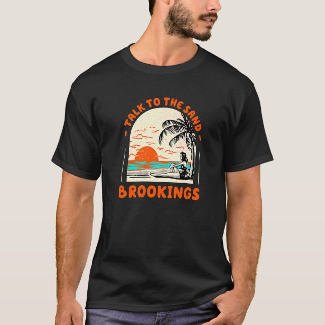 Camiseta Fale Com A Praia Sand Brookings Do Oceano Oregon (Frente)