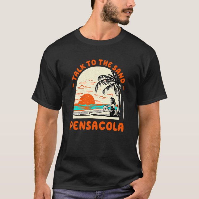 Camiseta Fale Com A Sand Pensacola Beach Ocean Sum (Frente)