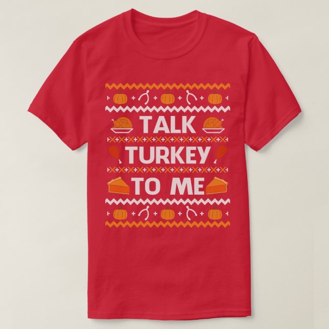 Camiseta Fale Com A Turquia Comigo Engraçado Presente De Aç (Frente do Design)