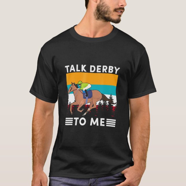 Camiseta Fale Com Derby Para Mim, Corrida De Cavalos De Cav (Frente)