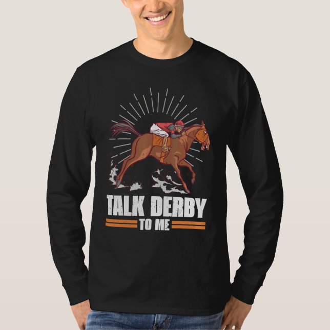 Camiseta Fale Com Derby Para Mim Galope De Corridas De Cava (Frente)