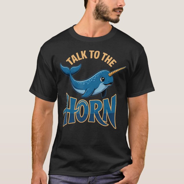 Camiseta Fale Com O Narval Do Mar Unicórnios Chifrudo (Frente)