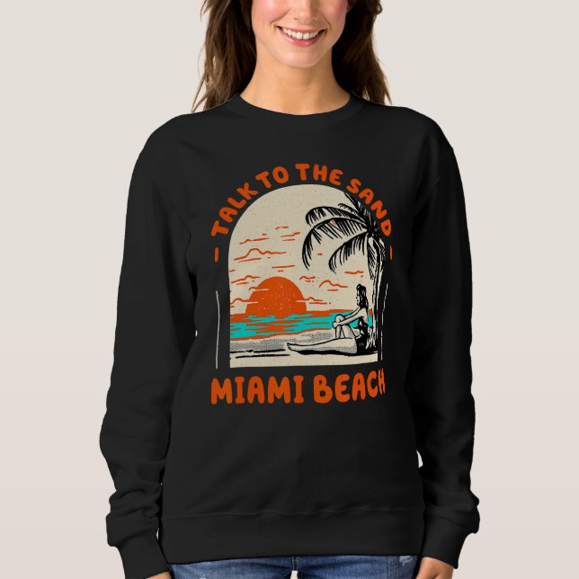 Camiseta Fale Com O Sand Miami Beach Ocean Florida Beach B (Frente)