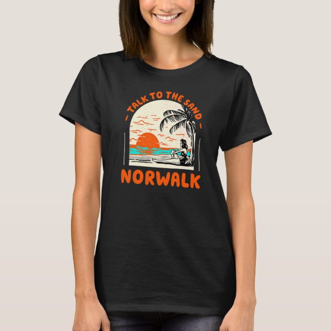 Camiseta Fale Com O Sand Norwalk Beach Connecticut Ocean S (Frente)