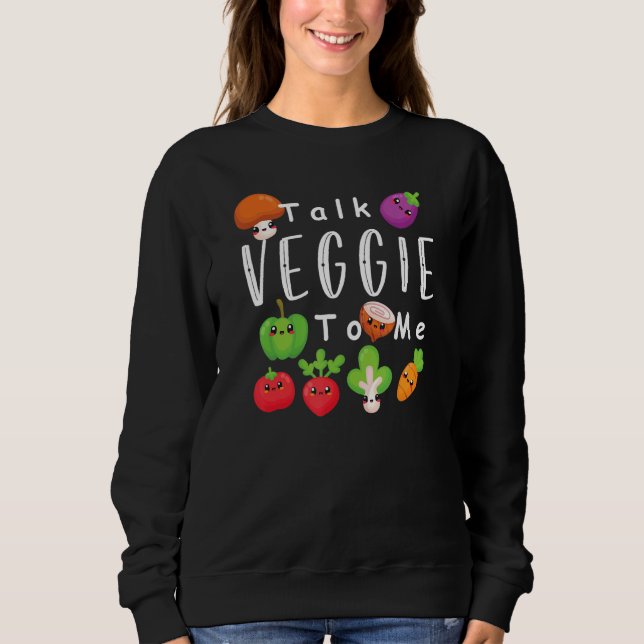 Camiseta Fale Com Veggie Para Mim Vegetariana Gráfica (Frente)
