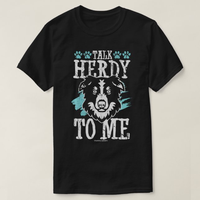 Camiseta Fale Comigo Com Herdy Border Collie (Frente do Design)