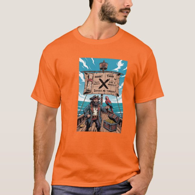 Camiseta Fale como um dia de pirata (Frente)