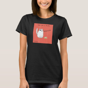 Camiseta Fale Como Um Fato Pirata De Gato De Comida De Pet 