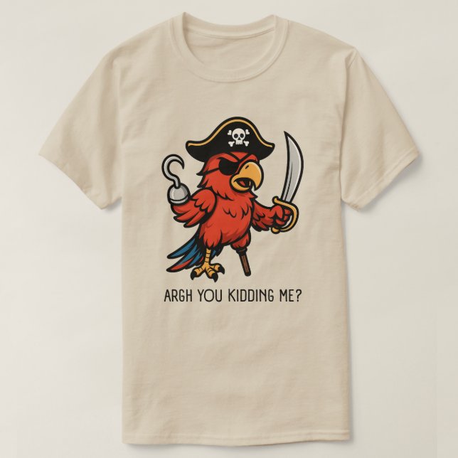 Camiseta Fale Como um Papagaio Pirata (Frente do Design)