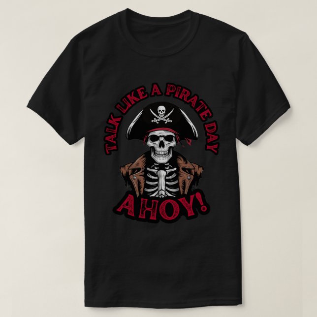 Camiseta Fale Como um Pirata Ahoy! (Frente do Design)
