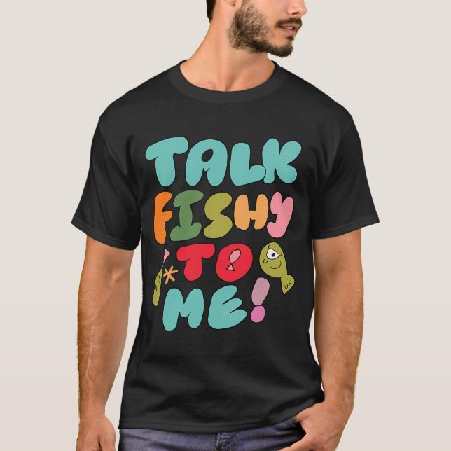 Camiseta Fale de Peixes Comigo (Azul) (Frente)