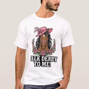 Camiseta Fale Derby Comigo Design Vintage Cavalo Rosa Derby