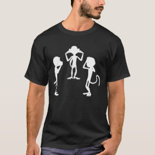 Camiseta Fale e não veja nenhum macaco esperto de três mese