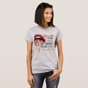Camiseta Fale o que Você Pensa Lábios Florais