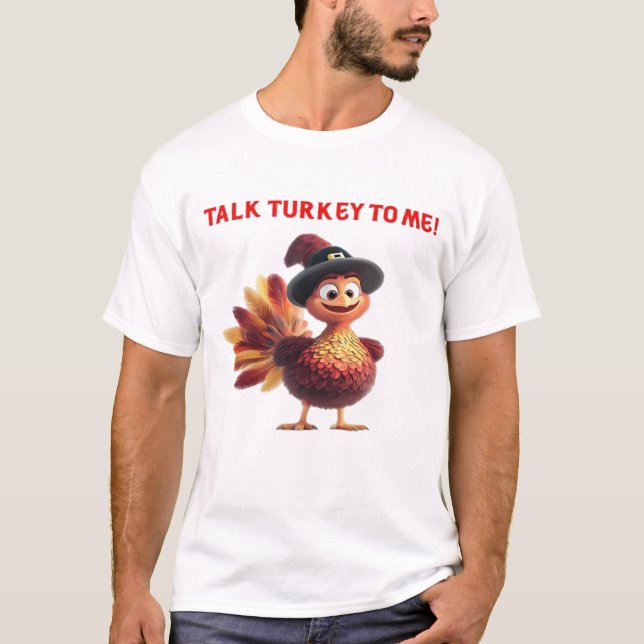 Camiseta Fale Peru Para Mim Design Divertido De Ação De Gra (Frente)