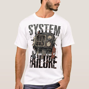 Camiseta Falha do Sistema Gráfico Industrial Máquina Retro