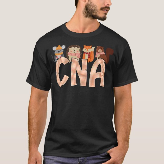 Camiseta Fall Animal CNA Certified Nursing Assistant Thanks (Frente)