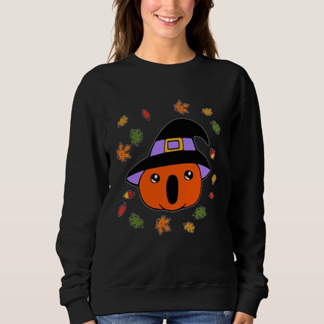 Camiseta Fall Autumn Pumpkin Witch Halloween Costume With L (Frente)