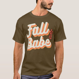 Camiseta Fall Babe Cute Autumn Season Falling Leaves Retro