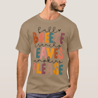 Camiseta Fall Breeze Crunchy Deixa Pumpkins Por Favor Frio 