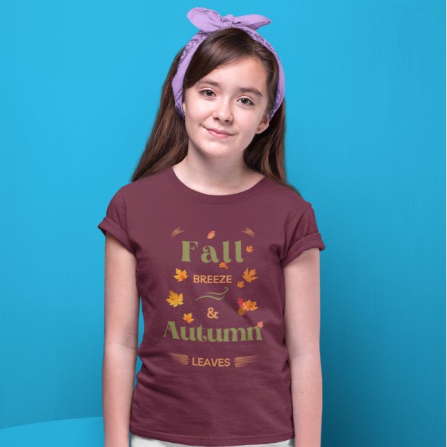 Camiseta Fall Breeze e Autumn Leaves Design (Criador carregado)