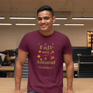 Camiseta Fall Breeze e Autumn Leaves Design