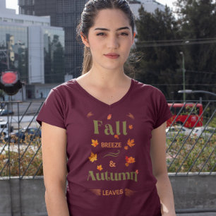 Camiseta Fall Breeze e Autumn Leaves Design