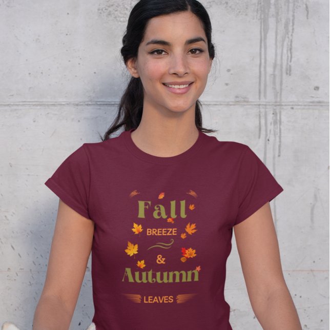Camiseta Fall Breeze e Autumn Leaves Design (Criador carregado)