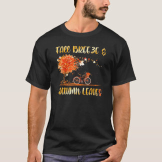 Camiseta Fall Breeze e Autumn Leaves Tree and Bicycle