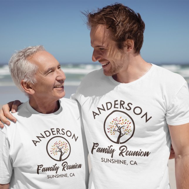 Camiseta Fall Brown Family Reunion Family Tree Folhas (Criador carregado)