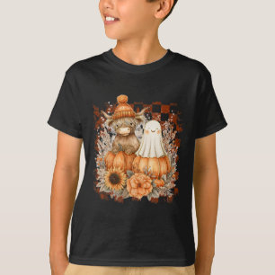 Camiseta Fall Cow Ghost Spooky Season Autumn Halloween