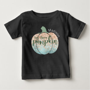 Camiseta Fall Fall Halloween Gliter Ei Lá Pumpkin Name