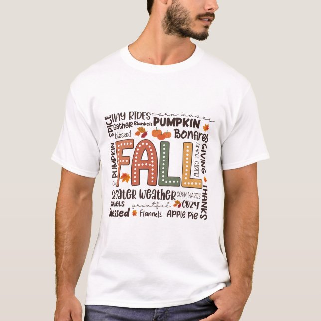 Camiseta Fall Flannels Pumpkin Season Fall Vibs Autumn Tha (Frente)