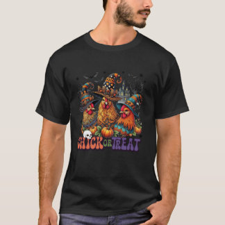 Camiseta Fall Halloween Chicken Pintinho Ou Tratar
