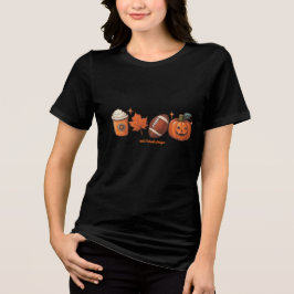 Camiseta Fall Halloween Pumpkin Latte Futebol
