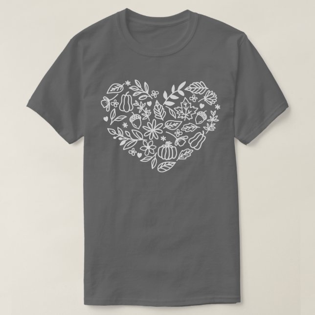 Camiseta Fall Heart Love Hello Fall Vibes Happy Autumn Than (Frente do Design)