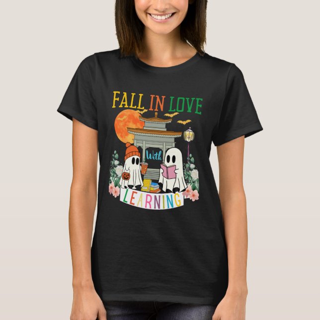 Camiseta Fall in Love with Learning Autumn Ghost Teacher Ki (Frente)