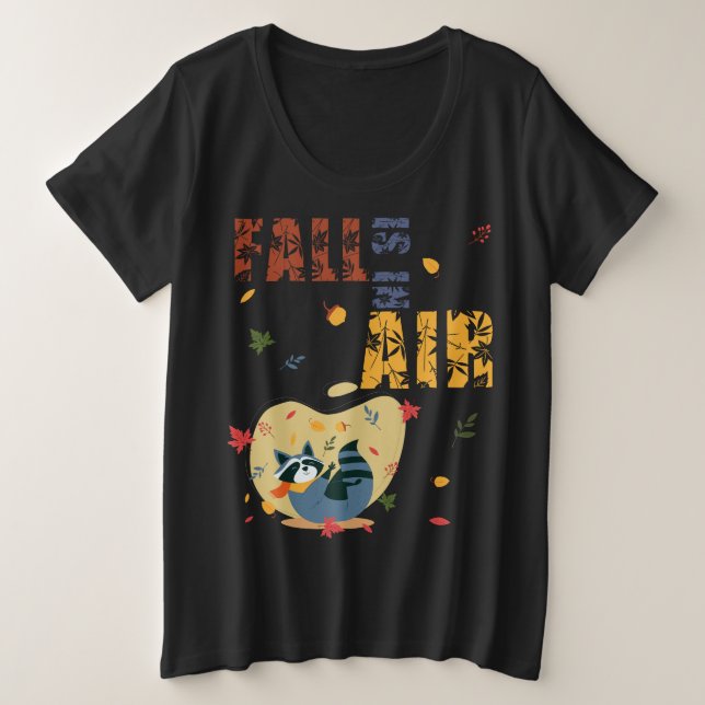 Camiseta Fall Is in The Air Raccoon Autumn (Frente do Design)