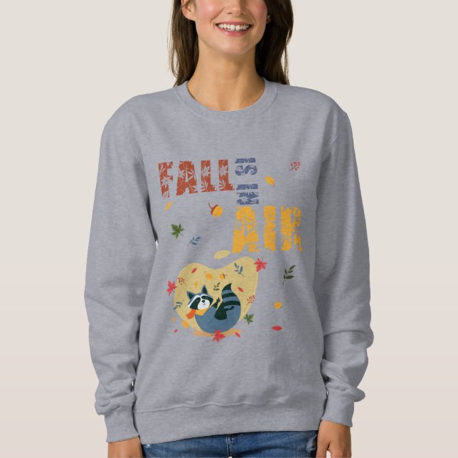 Camiseta Fall Is in The Air Raccoon Autumn Plus Size T-Shir (Frente)