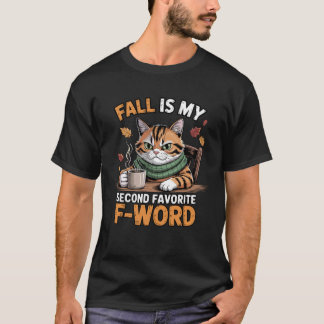 Camiseta Fall is My Second Favorite F Word Funny Cat