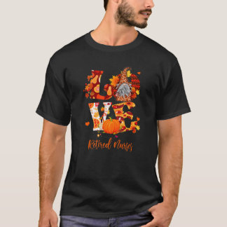 Camiseta Fall Leopard LOVE Gnomo Enfermeiras Aposentadas Gr