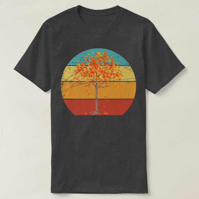 Camiseta Fall Lover Nature Forest Tree Autumn Leaves Retro (Frente do Design)